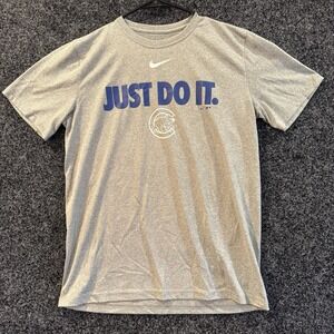 Nike chicago cubs "JUST DO IT" Tee Shirt Gray Men's M